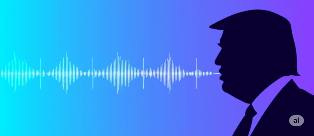 Trump AI Voice Generator Technology Illustration